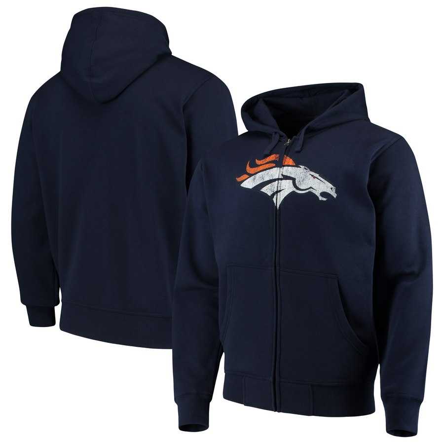Men's Denver Broncos G III Sports by Carl Banks Primary Logo Full Zip Hoodie Navy,We sell and wholesale Men's Denver Broncos G III Sports by Carl Banks Primary Logo Full Zip Hoodie Navy on line form chian!